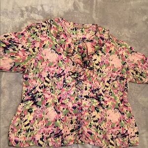 Kim Rogers Multicolor Ruffle Blouse